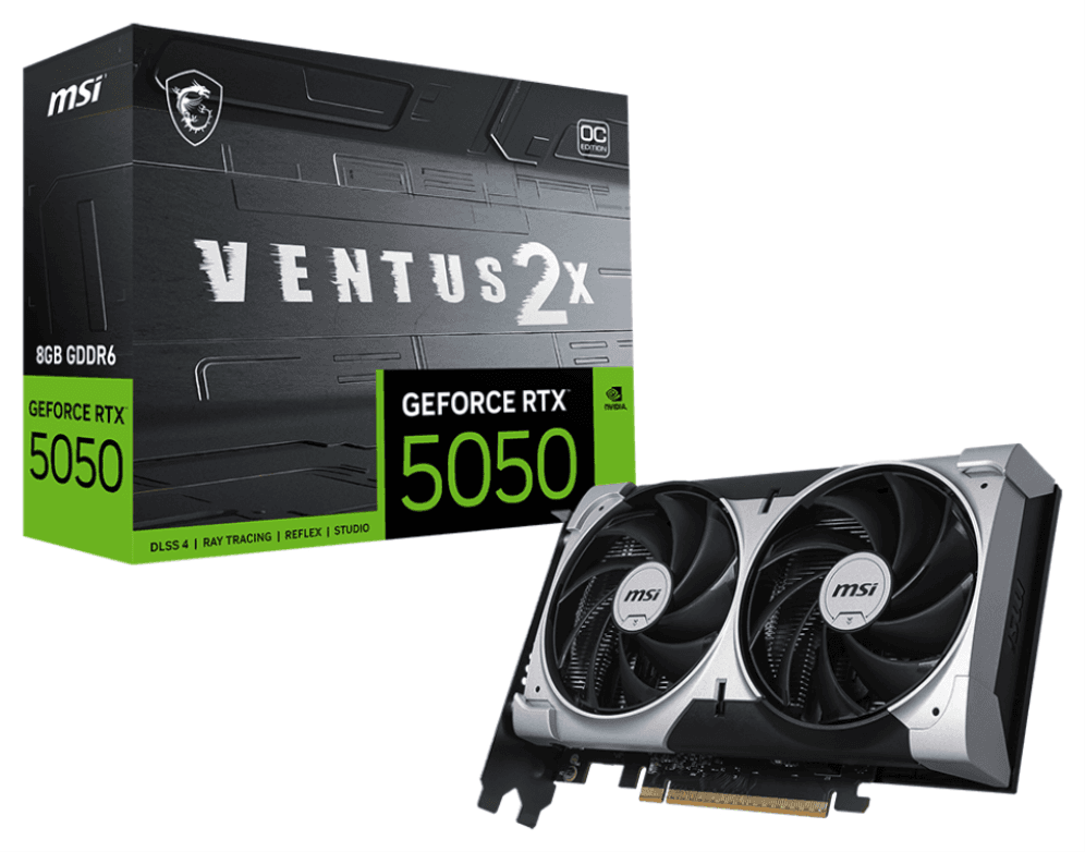 MSI GEFORCE RTX 5050 8G VENTUS 2X OC tarjeta gráfica NVIDIA 8 GB GDDR6