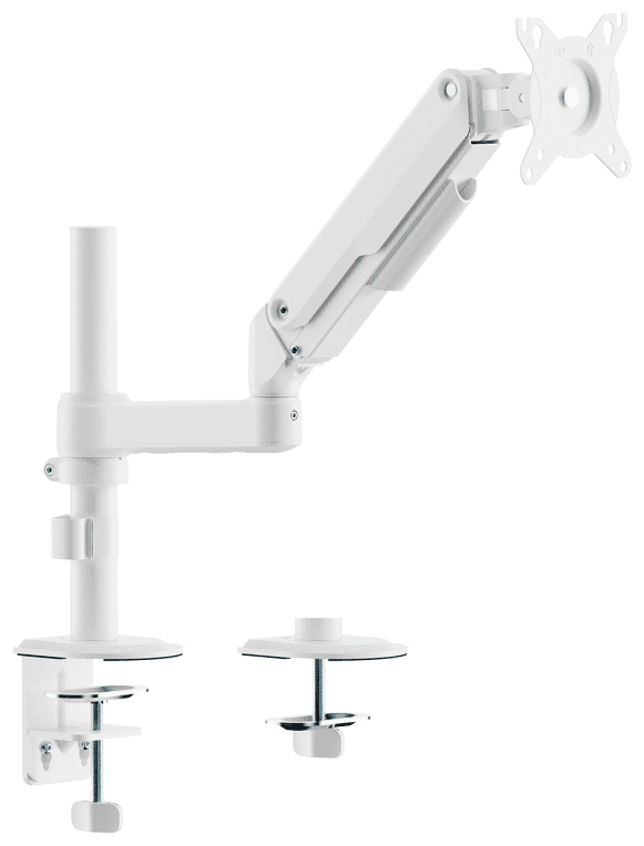 AISENS Soporte de Mesa Eco Contrapeso Giratorio e Inclinable para Monitor/TV 9kg (3 PIVOTES, 1 BRAZO) de 17-32, Blanco