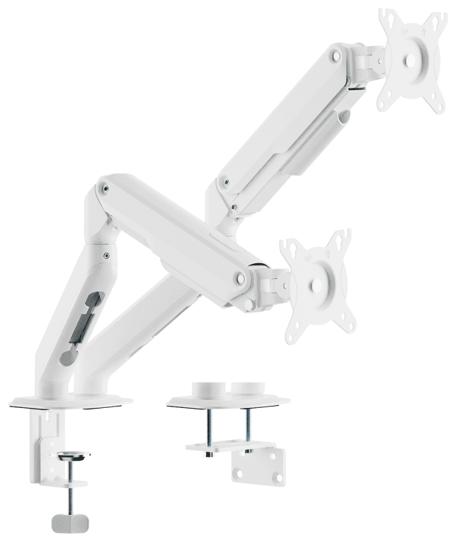AISENS Soporte de Mesa Eco Contrapeso Giratorio e Inclinable para Monitor/TV 9kg (3 PIVOTES, 2 BRAZOS) de 17-32, Blanco