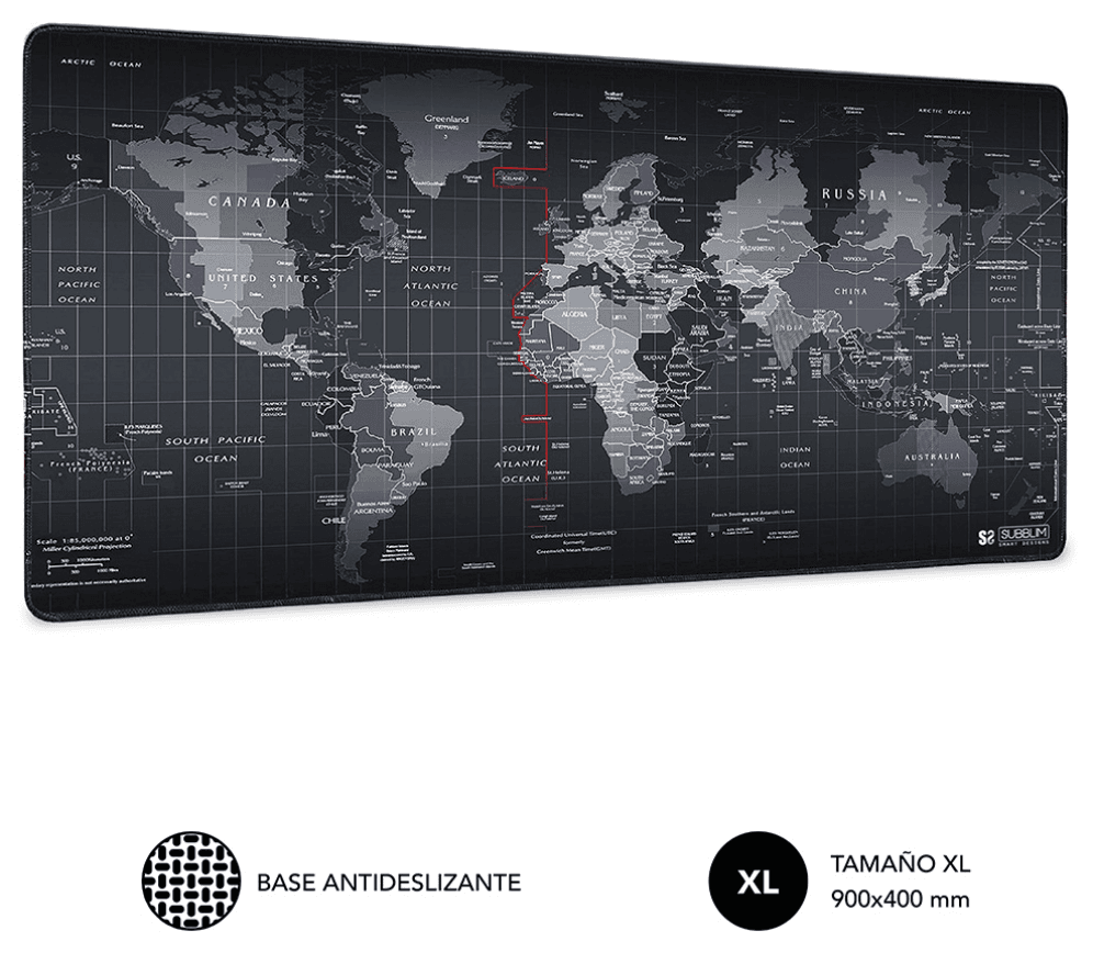 SUBBLIM Alfombrilla Ratón World XL Mouse Pad
