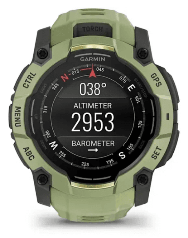 Garmin Instinct 3 AMOLED 3,3 cm (1.3") 50 mm Digital 416 x 416 Pixeles Pantalla táctil Verde, Gris GPS (satélite)